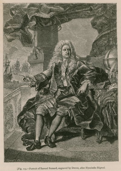 Retrato de Samuel Bernard, gravado pelo trem, depois de Hyacinthe Rigaud de French School