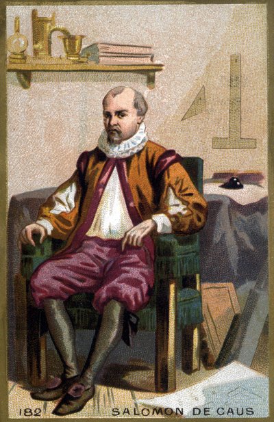Retrato de Salomão de Causa (1576-1626). Cromolitografia do final do século XIX. de French School