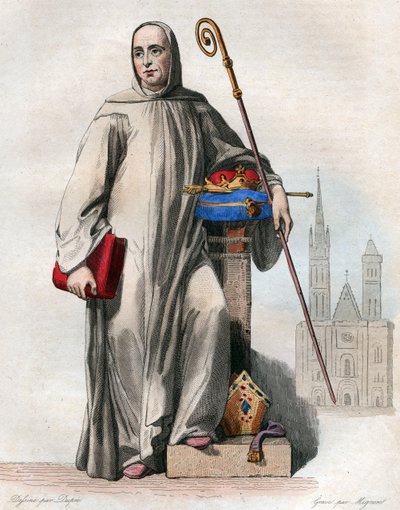 Retrato de Suger (abade Suger) (1081-1151), abade e historiador francês. de French School