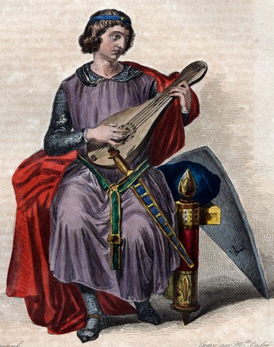 Retrato de Teobaldo I (1201-1253), Conde de Champagne (como Theobald IV) desde o nascimento e Rei de Navarra de 1234. de French School