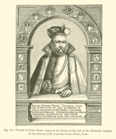 Retrato de Tycho Brahe, gravado por Gheyn, no final do século XVI (gravura) de French School