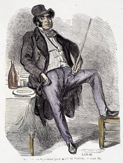 Retrato de Vautrin (personagem inspirado em Vidocq) - em "Esplendores e Misérias das Cortesãs" de Balzac. de French School