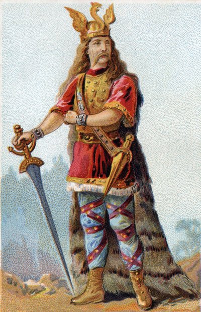Retrato de Vercingetorix (72-46 a.C.), Rei dos Gauleses. Cromolitografia por volta de 1890. de French School