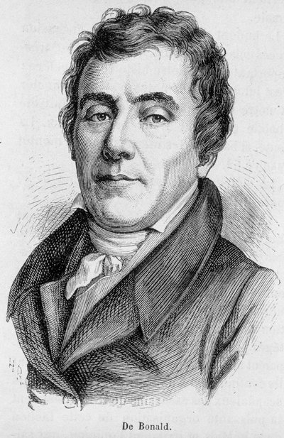 Retrato do Visconde Louis de Bonald (1754 - 1840), escritor político francês - em "L