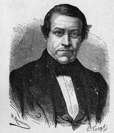 Retrato de Wheatstone (1802 - 1875), inventor no campo da telegrafia - in "Album of Science; cientistas ilustres; Grandes descobertas" 1896. de French School