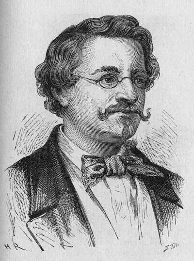 Retrato de Wilhem Hofmann, químico - em "Album of Science; Ilustres cientistas; Grandes descobertas" 1896. de French School