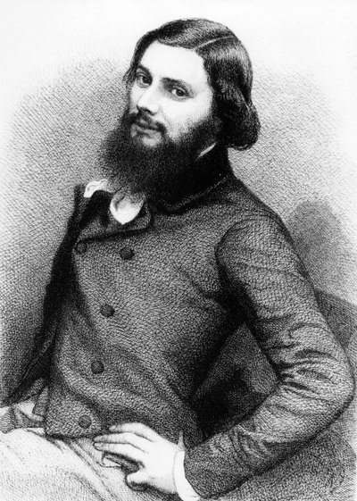 Retrato de um jovem Gustave Courbet, c.1840s de French School