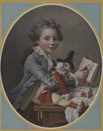 Retrato de uma criança (cor litho) de French School