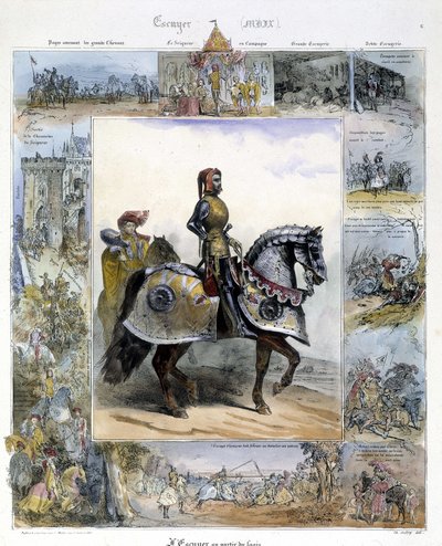 Retrato de um Ecuyer em "História Pitoresca da Equitação Antiga e Moderna" de Charles Aubry de French School