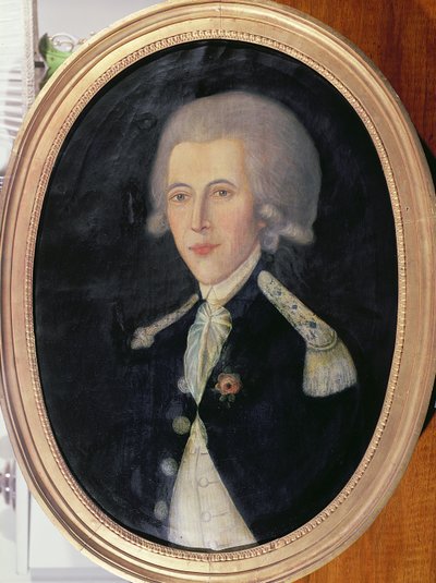 Retrato, de, um, desconhecido, tenente, estacionado, em, a, francês, território, de, santo domingo, tarde, 18º século de French School