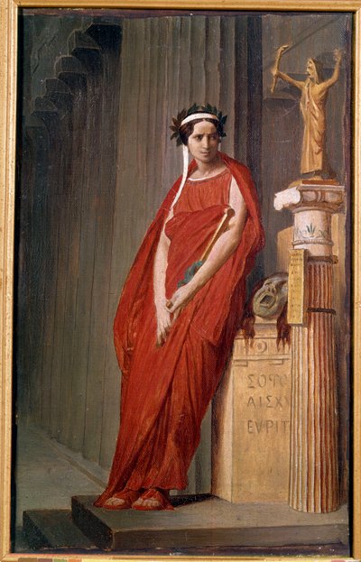 Retrato da comediante Elisabeth Felix chamada Mademoiselle Rachel (1821-1858) encarna a tragédia Painting de l