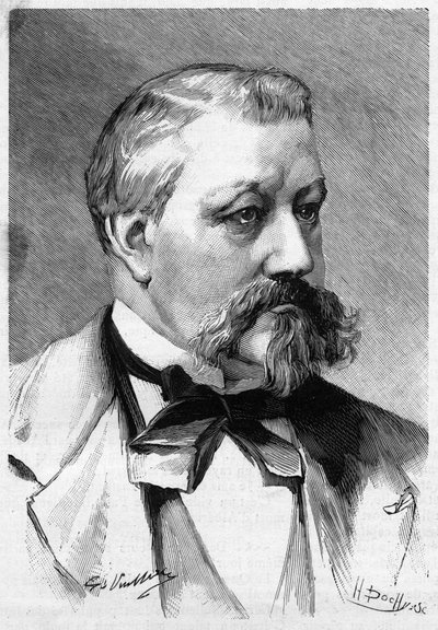 Retrato do jornalista e romancista Alberic Segunda década em 1887, em Le Monde Illustré. de French School
