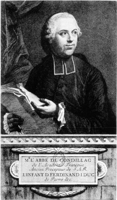 Retrato do filósofo francês Abbe Etienne Bonnot de Condillac (1715 - 1780). de French School