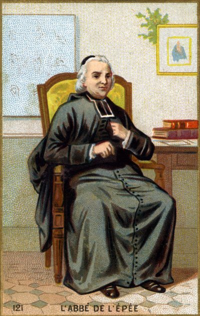 Retrato do Abade da Espada (1712-1789). Cromolitografia do final do século XIX. de French School