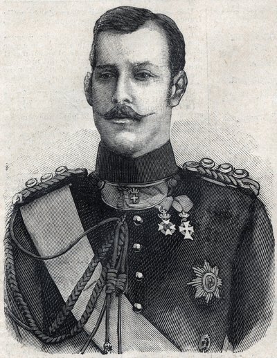 Retrato do Príncipe herdeiro da Grécia (que se tornou George I da Grécia de French School