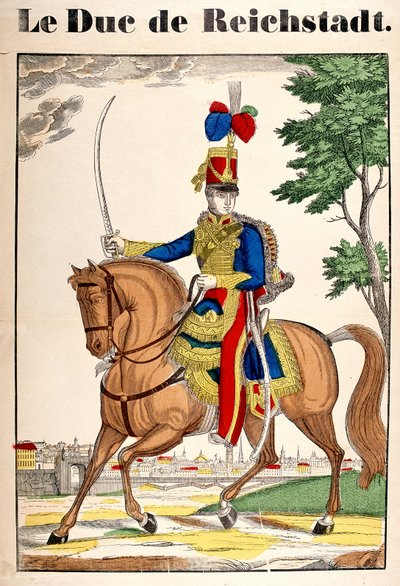 Retrato do Duque de Reichstadt, Napoleão II, filho do Imperador Napoleão I (1769-1821). Retrato do Epinal de French School