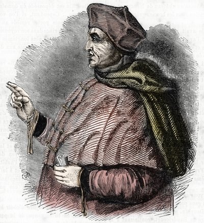 Retrato da Eveque Pierre Cauchon (1371-1442) Oficial Autorizador do Processo de Joana d