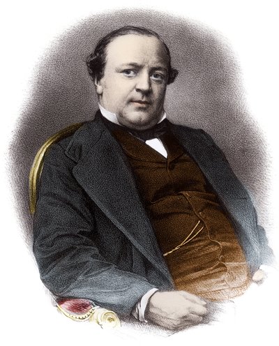 Retrato do advogado francês Charles Alexandre Lachaud (1818-1882) - Gravura da colecção privada do século XIX de French School