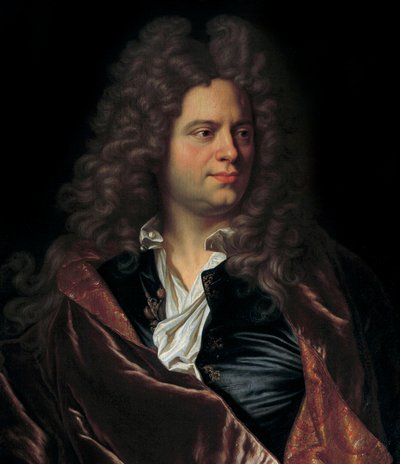 Retrato do escritor francês Jean de La Bruyere (1645-1696) Pintura da escola francesa do século XVII. Chantilly, Museu Conde de French School