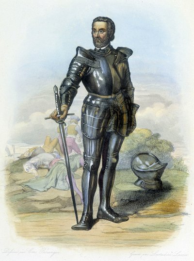Retrato do Cavaleiro Bayard (1475-1524) - em "Le Plutarch francais", ed. Mennechet de French School
