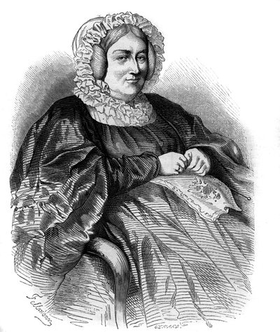 Retrato da Marquesa de La Rochejaquelein (nee Marie Louise Victoire de Donnissan ou Donissan) (1772-1857), escritora francesa. Gravura de 1858. de French School