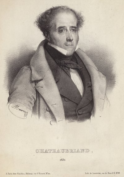 Retrato, de, visconde, de, Chateaubriand de French School