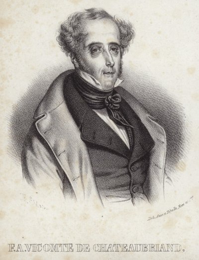 Retrato, de, visconde, de, Chateaubriand de French School