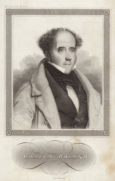 Retrato, de, visconde, de, Chateaubriand de French School