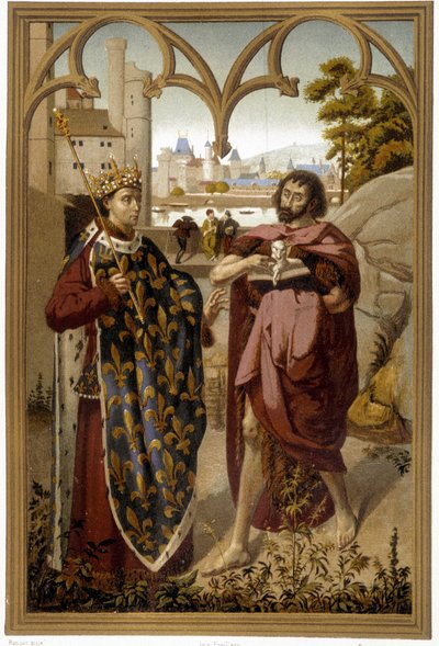 Retratos de São Luís e São João Baptista - réplica. após fragmento de retábulo atribuído a Van Eyck, em "Les Chroniqueurs de l