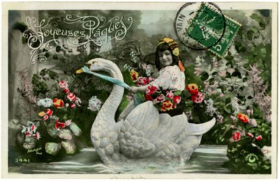 Cartão postal: Feliz Páscoa (papel impresso) de French School