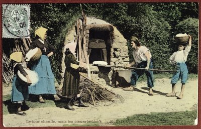 Postal representando um forno comum, 1906 de French School