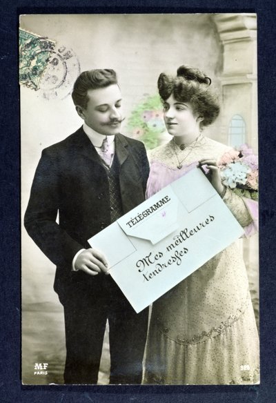 Telegrama postal enviado em 1907 de French School
