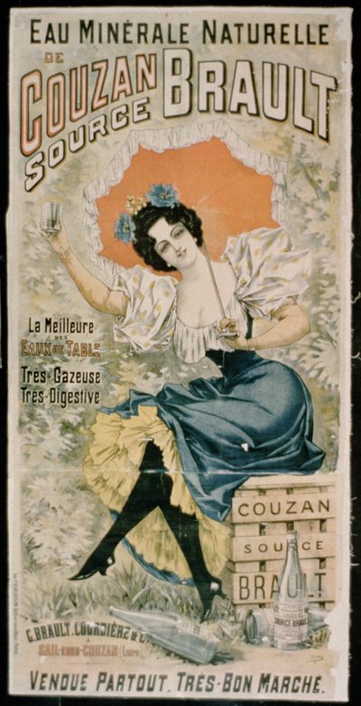 Cartaz publicitário Brault Água Mineral Natural de Couzan de French School