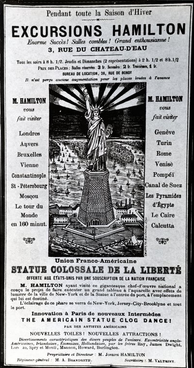 Publicidade em Cartazes Excursões Hamilton, c.1890 de French School