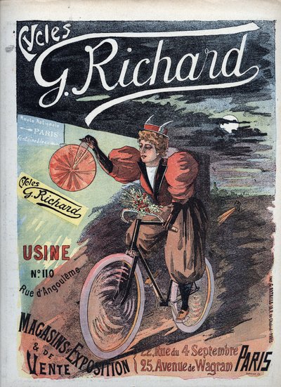 Cartaz publicitário "George Richard Cycles" Paris 1895 Escola Francesa de French School