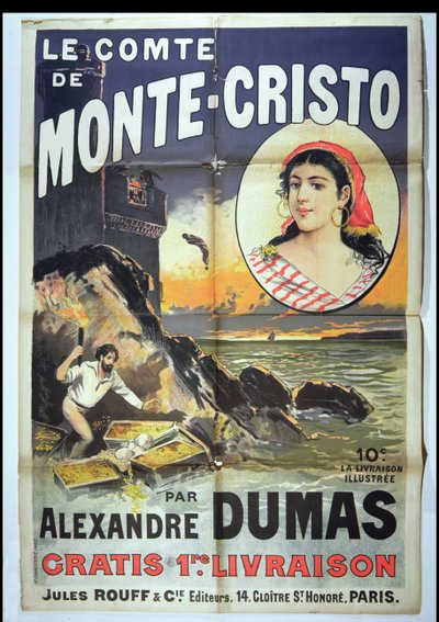 Poster publicidade O Conde de Monte Cristo por Alexandre Dumas Pere (1802-70) de French School