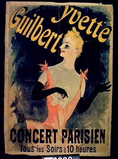 Cartaz para o concerto parisiense de Yvette Guilbert de French School