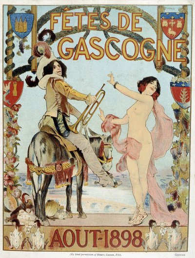 Cartaz para as férias da Biscaia de Agosto de 1898 de French School