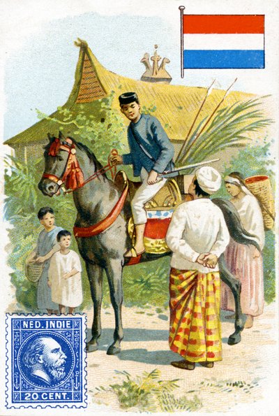 Carteiro, entregar uma carta, em, a, indies holandesas, fim, 19o século de French School