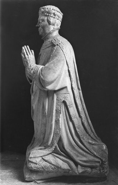Orando ajoelhado figura de Duc Jean de Berry (1340-1416) Conde de Poitiers, do 15o ao 18o século de French School