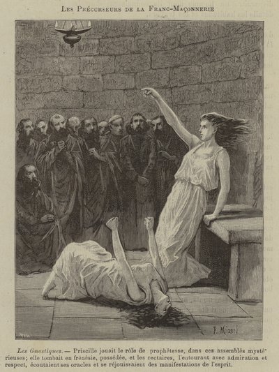 Precursores da Maçonaria: os Gnósticos (gravura) de French School