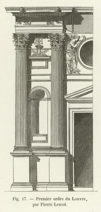 Primeira ordem do Louvre, de Pierre Lescot de French School