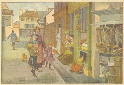 Preparativos da festa (cor litho) de French School