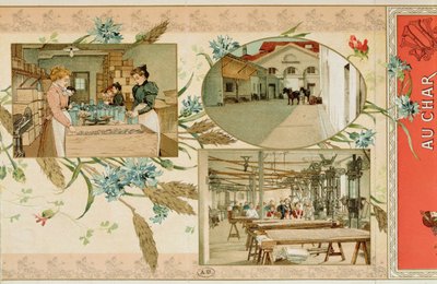 Preparação de massa em uma fábrica, c.1900 de French School
