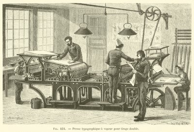 Impressão a vapor para impressão dupla (gravura) de French School