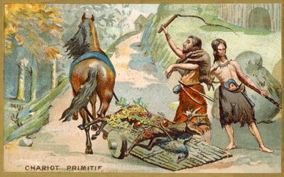 Vagão primitivo (chromolitho) de French School