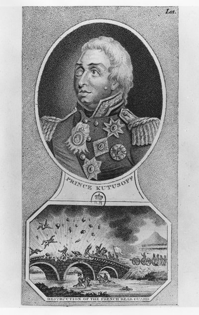 Príncipe Mikhail Illarionovich Golenischev-Kutuzov (litho) de French School