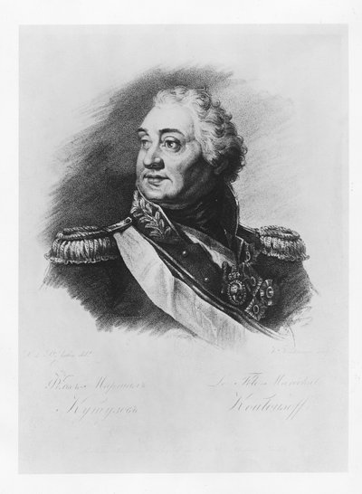 Príncipe Mikhail Illarionovich Golenischev-Kutuzov (litho) de French School
