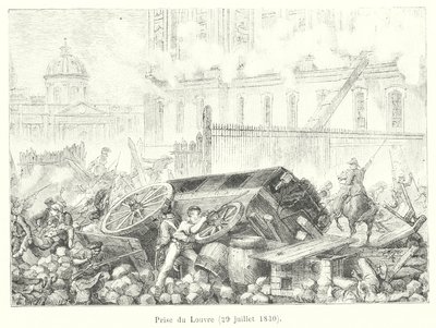 Captura do Louvre, 29 de Julho de 1830 (gravura) de French School