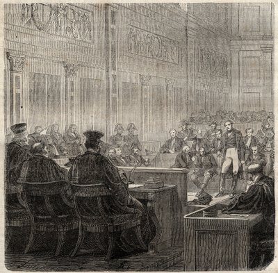 Procesos da Corte Real de Poitiers do General Jean Baptiste Breton (Jean-Baptiste) dit Berton (1769-1822) em 1822 - de French School